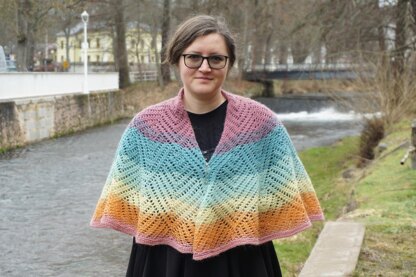 Fiery opal shawl