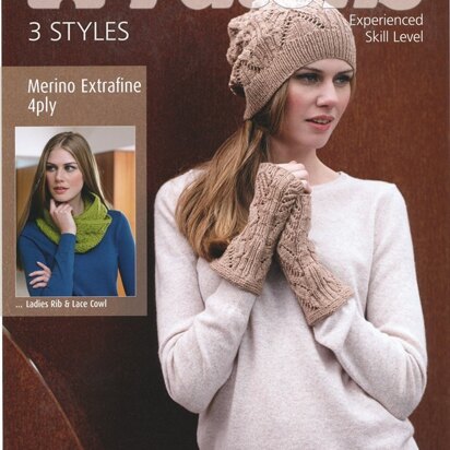 Ladies Cowl, Gloves and Hat in Patons Merino Extra