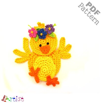 Chick set 1 crochet applique