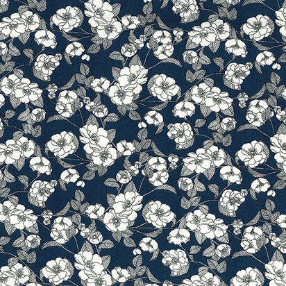 Oddies Textiles Cotton Poplin Printed – Floral Teal