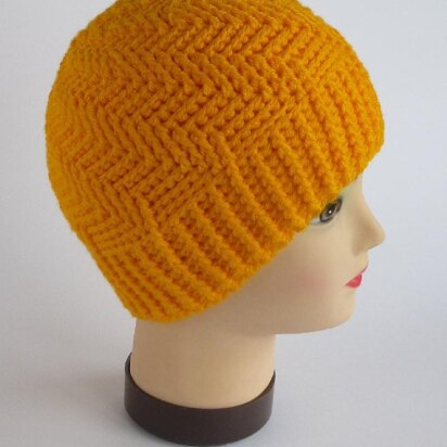 Crochet Unisex Spiral Cabled Beanie Hat