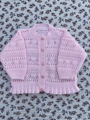 Pearly Pink Cardigan 4ply