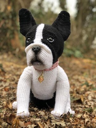 French Bulldog crochet toy