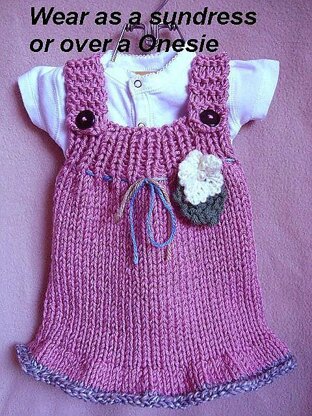 671 KNITTING PATTERN, Rose Girl's dress, newborn to 6 yrs.