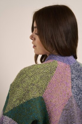 Large Scale Tumbling Blocks Jacket in Rowan Felted Tweed - Downloadable PDF