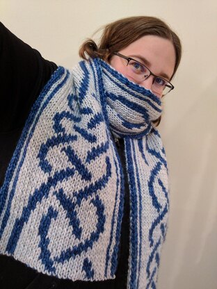 Celtic Braid Border Scarf