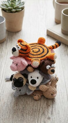 7 in 1 animal crochet coasters