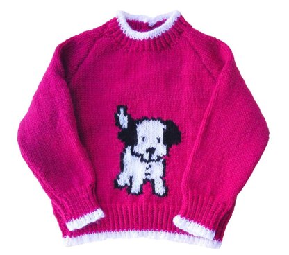 Cute Toddler sweaters in 4 ply - monkey, puppy dog