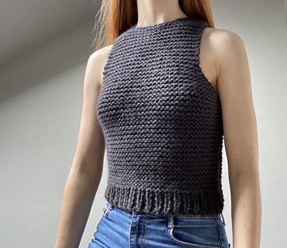 Simple Knitted Crop Vest Pattern