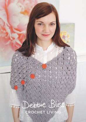 "Pretty Poncho" - Poncho Crochet Pattern For Women in Debbie Bliss Cashmerino Aran - DBS061