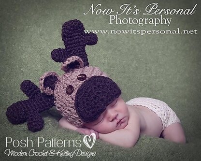 Baby Moose Crochet Hat 238