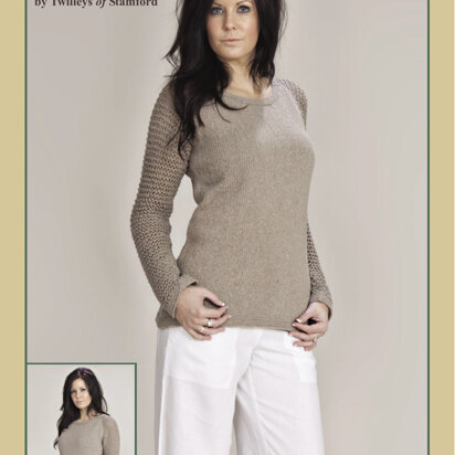 Knitted Mesh Sleeves Sweater in Twilleys Freedom Echo DK - 9163