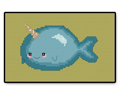 Narwhal Kawaii - PDF Cross Stitch Pattern