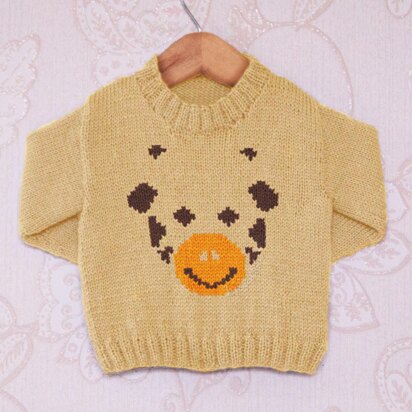 Intarsia - Giraffe Face Chart - Childrens Sweater