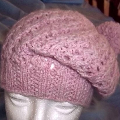 Ribby Lacy Slouchy Hat