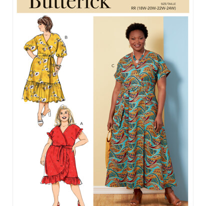 Butterick B6843 Pattern Retro Shirtdress With Sash – Vintage Sewing