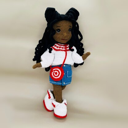 Crochet amigurumi doll with crochet clothes, amigurumi doll