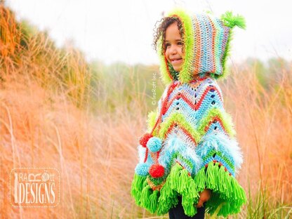 Fiesta Owl Poncho with Hood