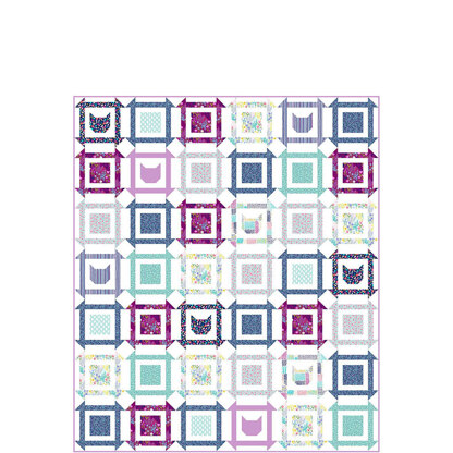 LoveCrafts Cat Painterly Blooms Quilt Pattern - Downloadable PDF