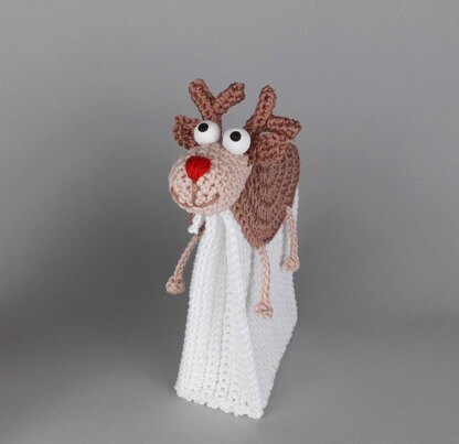 Gift bag amigurumi reindeer - easy from scraps of yarn