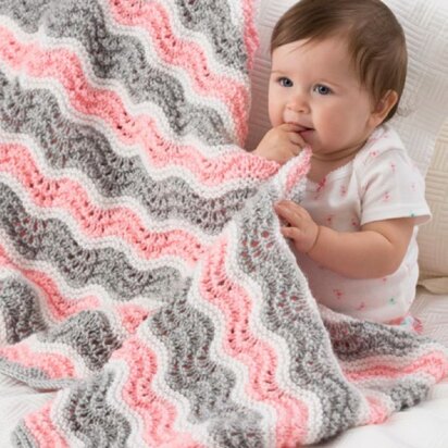 Cuddle & Coo Blanket in Red Heart Soft Baby Steps Solids - LW2503, Knitting Patterns