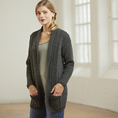 Walker Cardigan - Knitting Pattern for Women in Tahki Yarns Classic Superwash