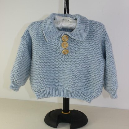 Baby Garter Stitch Collar Sweater