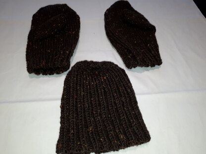 MY INVENTORY- Easy fitted hat and mitts for a man