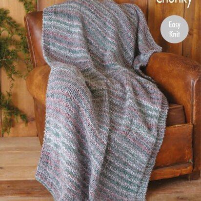 Blanket and Bed Runner in King Cole Christmas Super Chunky - P5782 - Leaflet