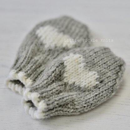 Little Pickle Knits Little Hearts Baby Mitts