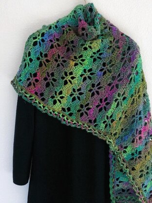 Hibiscus Rose Shawl Wrap Crochet Pattern