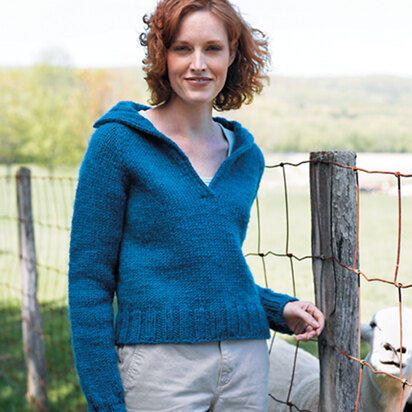 101 Marianas Top Down Pullover - Sweater Knitting Pattern for Women in Valley Yarns Berkshire Bulky