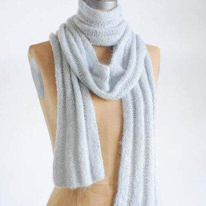 Silk & Suri Scarf in Blue Sky Fibers - T9 - Downloadable PDF