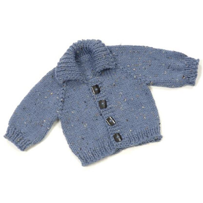 Plymouth Yarn 1873 Encore Chunky Top Down Baby Jacket PDF