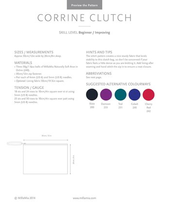 Corrine Clutch in MillaMia Naturally Soft Aran - Downloadable PDF