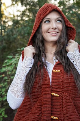 Winter Thistle Hooded Vest