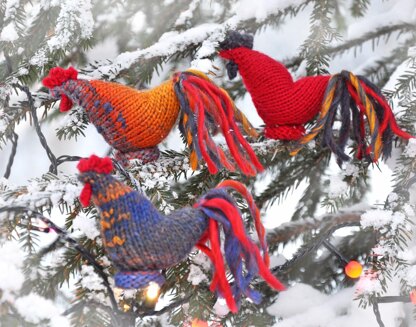 Rooster knitted toy