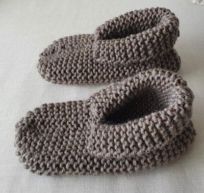 Sampson - Chunky garter stitch slippers with cuff