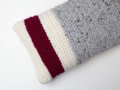 Classic Red Stripe Roots Work Sock Monkey Pillow Chunky