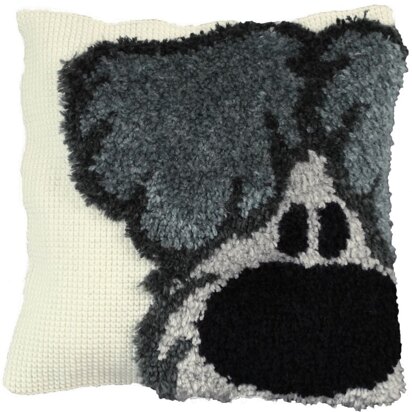 Pako Cushion Puppy Grey Latch Hook Kit - 40x40 cm