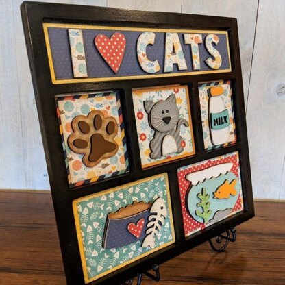 Foundations Decor Shadow Box Kit - I Love Cats