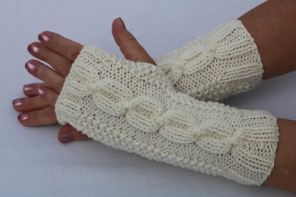 Snow  Ball Fingerless Gloves.