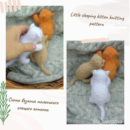 Little sleeping kittens knitting pattern