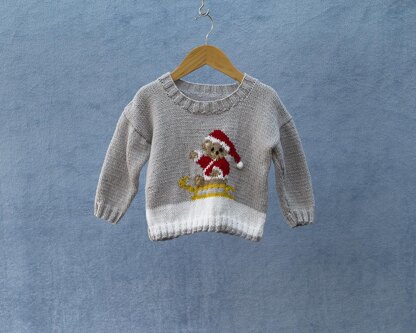 Children's Teddy on a Sleigh Jumper