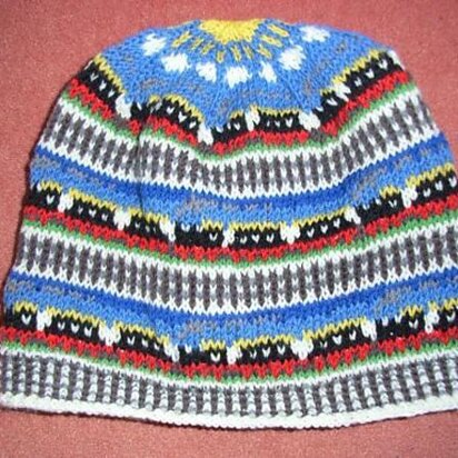 Train fair isle beanie - knitting pattern