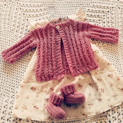 Lace Rib Baby Cardigan