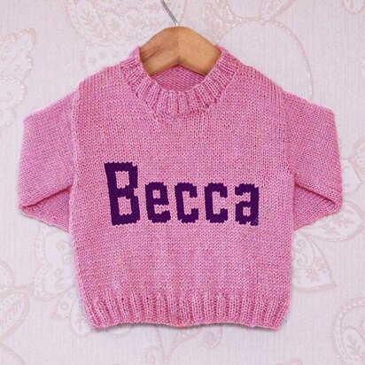 Intarsia - Becca Moniker Chart - Childrens Sweater
