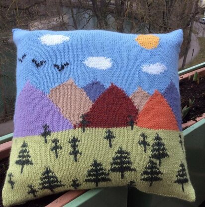 Trees and Mountains Cushion