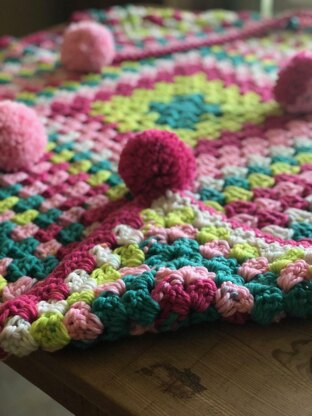 Cheery Granny Square Blanket