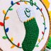 Custom Monogram Green Holiday Stocking Ornament - Christmas Embroidery Pattern